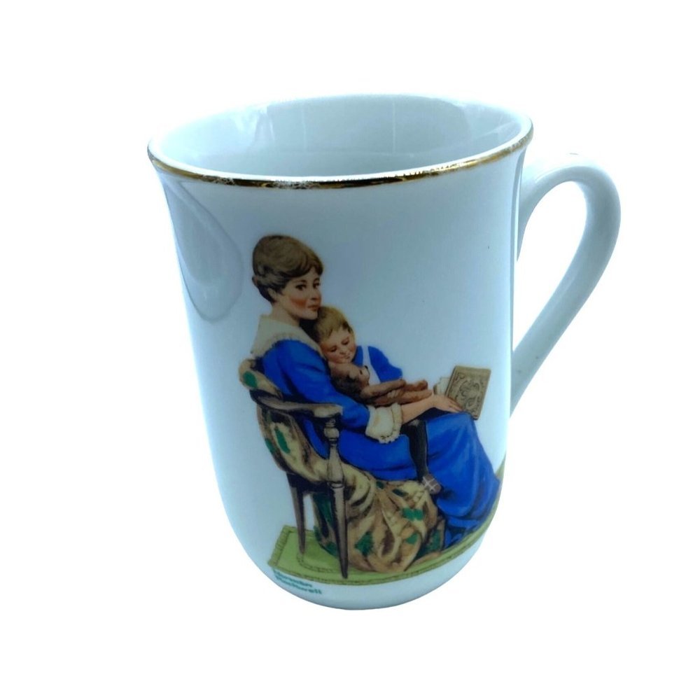 Vintage 1982 Authentic Norman Rockwell Museum BEDTIME Coffee Tea Mug 10 oz.